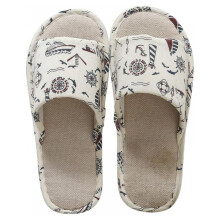 Pantoufles souples pour femmes, bout ouvert, en coton et mousse à mémoire de forme, à enfiler, en lin, pour l'intérieur et l'extérieur.
