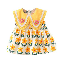 Baby Dress Girls Summer Dress Rainbow Print Doll Neck Sleeveless Dress Toddler Girls Dress Summer