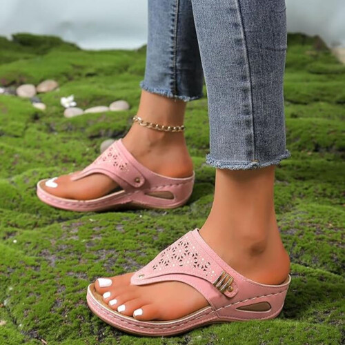 Γυναικεία σαγιονάρες, σανδάλια, slip-on, παραλία, casual, boho, με στήριξη καμάρας, τακούνι 1