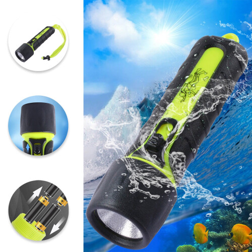 Bright LED Diving Flashlight 8000LM Underwater Torch Light Lamp For Camping 1