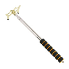 Billiards Cue Stick Bridge Snooker Cue Rest Stainless Steel Professional Telescopic with Bridge Head for Game Club Pool Table Gold Low Head