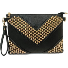 Oversized Clutch Bag Purse Women PU Leather Crossbody Shoulder Bags Studded Wristlet Handbag Rivet Envelope Clutches