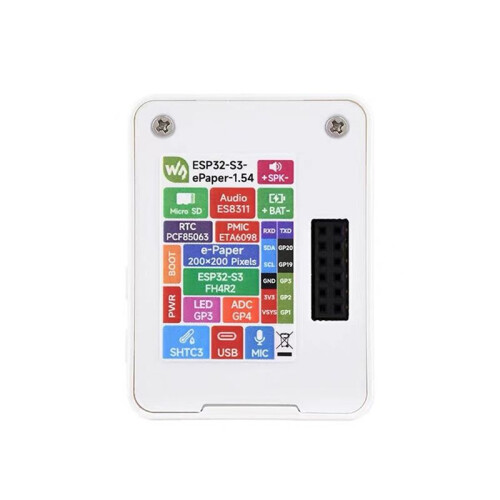 Waveshare ESP32-S3 AI Tela de Tinta de Papel Eletrônico de 1,54 Polegadas Tela de 1,54 Polegadas Placa de Desenvolvimento AIoT para Deepseek Xiaozhi