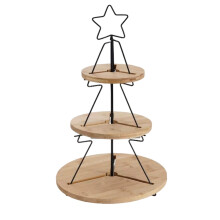 Kerstboom 3-laags houten taartstandaard