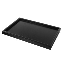 Plateau de service rectangulaire en bois noir 11,8 x 7,9 x 0,8 pouces