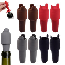 Bouchon Ă vin en silicone avec poignĂ©e – Compatible avec les bouteilles de vin, de bière et de champagne, scelleur pour bouteilles en verre Ă