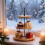 Kerstboom 3-laags houten taartstandaard 2