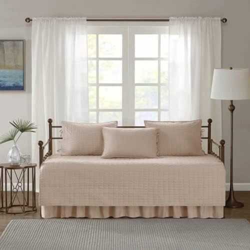 Kienna 5-delige daybedset in blush, gewatteerd polyester 2