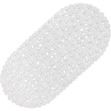 Alfombrilla de baño antideslizante con forma de guijarro y ventosas, 68,5 x 35,5 cm.