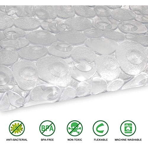 Tapis de bain antidérapant à ventouses, 68,5 x 35,5 cm 1