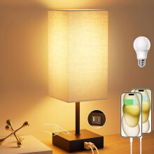 Lampes de chevet avec ports USB-C/A, commande tactile à intensité variable (3 niveaux), ampoules LED incluses, beige – Convient pour la chambre