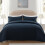 Navy Queen Quilt Set Diamond Pattern 3-Piece All-Season 2