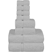 | Serviettes turques premium 100 % coton, qualité hôtel et spa | Douces et absorbantes (Ensemble de 8 serviettes, blanches)