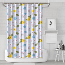 Cortina de chuveiro Pioneer Flower com estampa floral, 183 x 183 cm (72" x 72"), conjunto de cortina de chuveiro decorativa para banheiro com 12