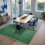 Light Grey and Dark Green Memory Foam Rug 5x7 ft 5