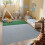 Light Grey and Dark Green Memory Foam Rug 5x7 ft 6