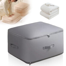 Ultra Space-Saving Self-Compression Organizer Bag – Compatible with Quilts/Comforters, Gray, Large (54x42x30cm)
