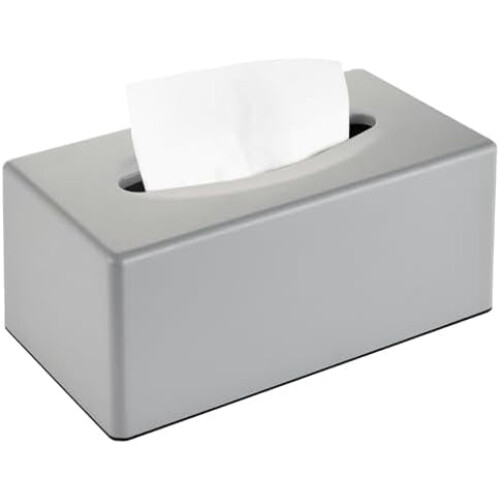 Rechteckige Taschentuchbox-Abdeckung – Mattgraues ABS, 9,5 x 5,5