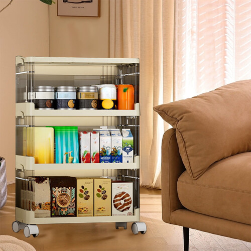 3-Tier Rolling Storage Cart with Lockable Wheels – Compatible with Kitchen, Bathroom & Office 2