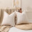 Housses de coussin patchwork kaki et beige, 56 x 56 cm, lot de 2 2