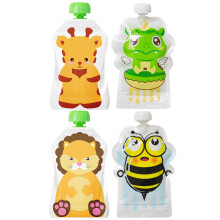 bolsas reutilizables para almacenar alimentos, selladas y rellenables, ideales para comida de bebé (diseño aleatorio).