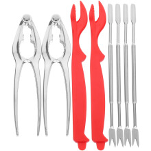 Chidian1Set8Pcs Crab Cassers, Seafood Forks, Crab Picks Tool Kit (Assortiment Color)