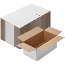 8x5x5 Shipping Boxes Set of 40, White Corrugated Cardboard Box for Mailing Packing Gifts Small Business