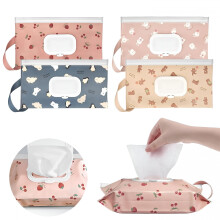 ACDANC 4Pcs Baby Wipes Dispenser, Portable Refillable Wipe Holder with Hanging Loop, Compatible with Most Wet Wipes