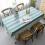 Cotton Linen Rectangular Tablecloth with Stripes and Tassels 1