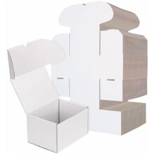 7x5x4 Shipping Boxes Set of 50, White Corrugated Cardboard Box for Packing, Mailing, Business
