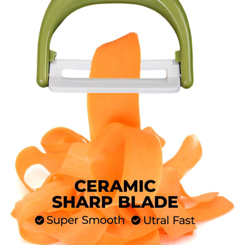 Συσκευασία 6 κεραμικών αποφλοιωτών λαχανικών Y, αντιολισθητική λαβή, συμβατή με 2