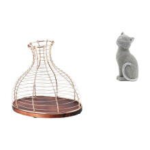 Estatua de resina de un gato con soporte para corchos de vino, 24 cm.