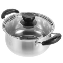 Tineasur roestvrijstalen pannen, kleine kookpan, ronde pan met dikke bodem, 1 stuk