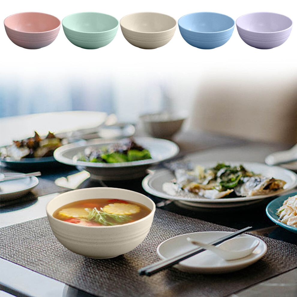 5PCS Unbreakable Wheat Straw Cereal Bowls, Microwave & Dishwasher Safe, BPA Free, 20oz, MultiColors – Compatible with Standard Dishwashers