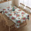 Nappe rectangulaire en polyester à motif floral 152 x 213 cm 2