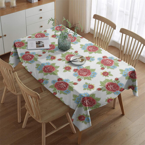 Nappe rectangulaire en polyester à motif floral 152 x 213 cm 1