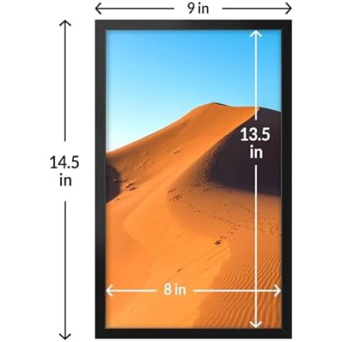 8.5x14 Black Picture Frame with HD Plexiglas, Vertical/Horizontal Display, Classic Collection, 1 Pack 2