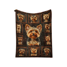 Manta de flanela com estampa de Yorkshire Terrier