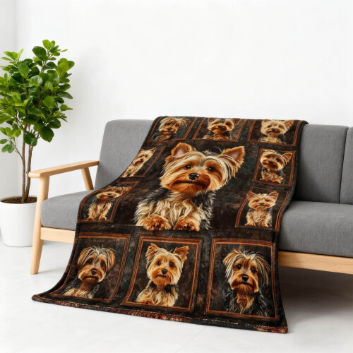 Manta de flanela com estampa de Yorkshire Terrier 2