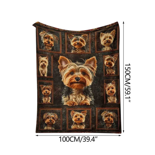 Manta de flanela com estampa de Yorkshire Terrier 1