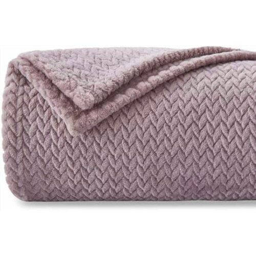 Superblødt flannel fleece tæppe, lys lilla