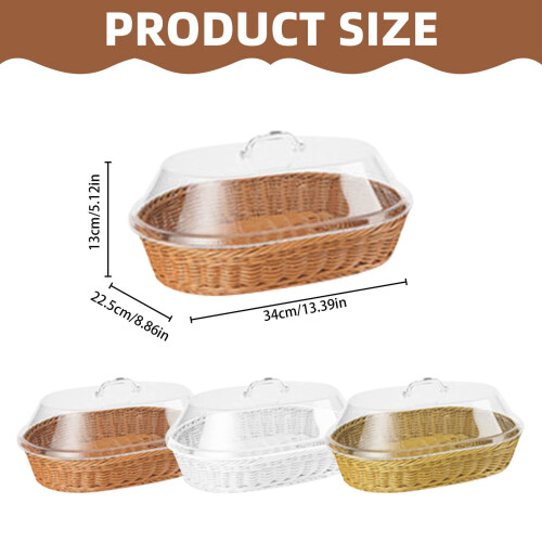 Wicker Basket with Acrylic Lid 1 pcs 2