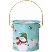 Vintage Christmas Cookie Jar with Santa Pattern – Airtight Metal Tin for Kitchen, Holiday Gift & Storage, Compatible with Xqxayjr