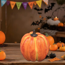 Mini Orange Plastic Pumpkin Decoration