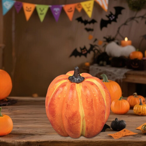 Mini Orange Plastic Pumpkin Decoration