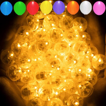 100 guirlandes lumineuses LED orange pour ballons – Mini guirlandes rondes étanches pour lanternes en papier, ballons, mariages, anniversaires,