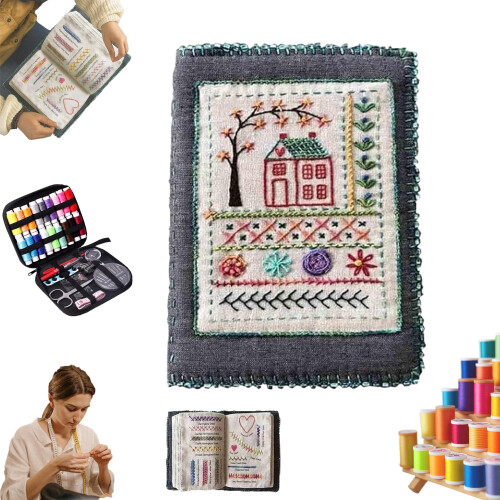 Embroidery Stitch Book Kit with 106 Patterns, Complete Toolkit & Tutorial – Compatible with Beginners