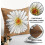 Μαξιλαροθήκες Spring Daisy 20x20, Σετ 2 τεμαχίων, Λουλουδάτες καφέ λινές θήκες μαξιλαριών 5