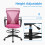 Drafting Chair Pink Mesh Adjustable Height Foot Ring 2