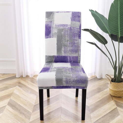 Purple Polyester-Spandex Chair Covers (6 Pack) 1